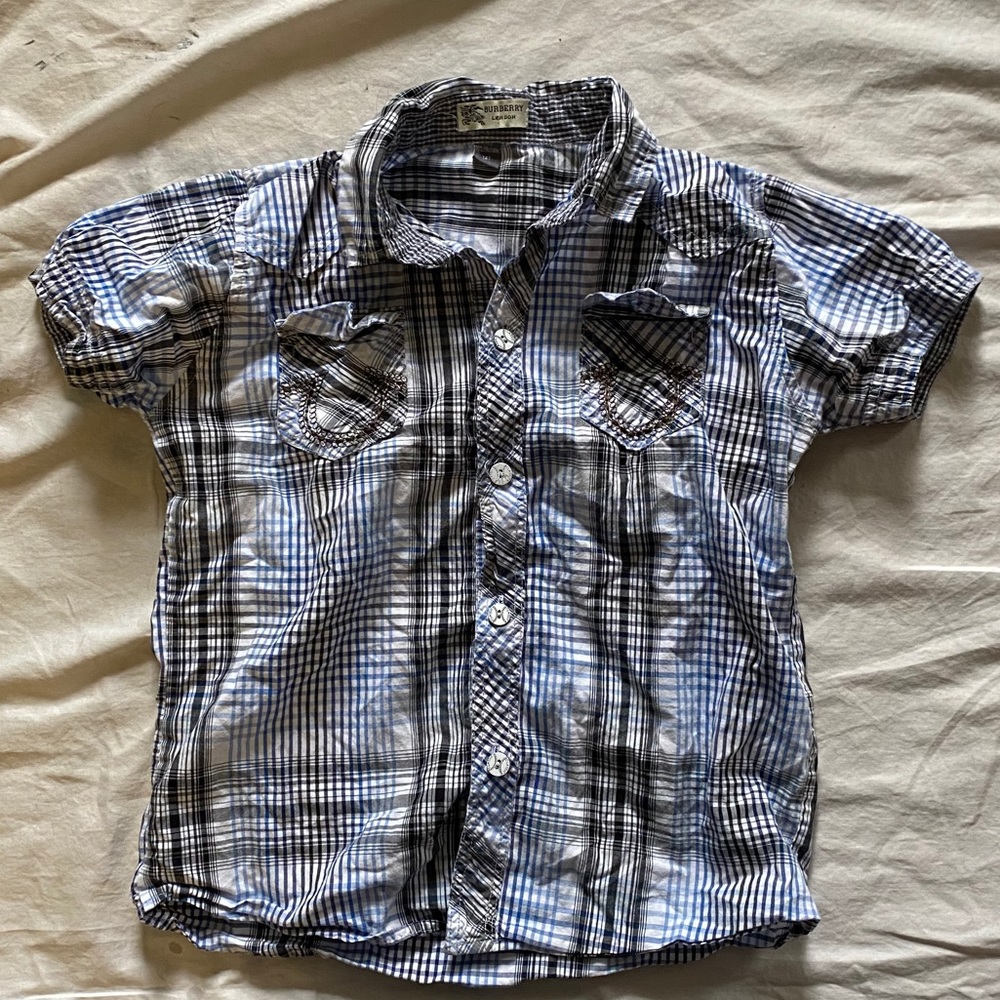 Burberry London 14T button short sleeve shirt